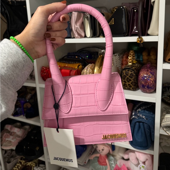 Jacquemus Light Pink Croc-Embossed Mini Bag - Picture 1 of 1